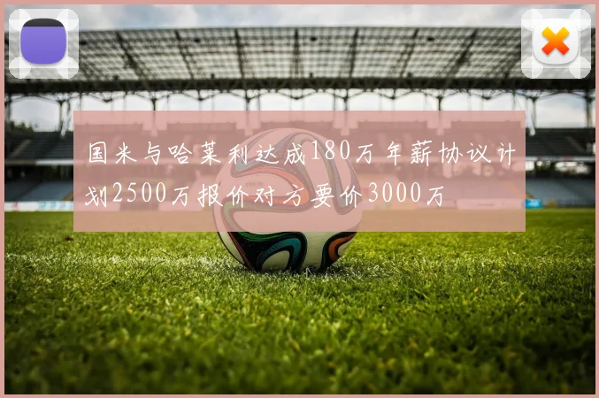 国米与哈莱利达成180万年薪协议计划2500万报价对方要价3000万
